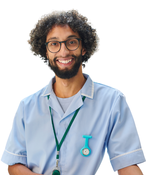 Male Nurse Smiling that is a client of Concept Care Recruitment