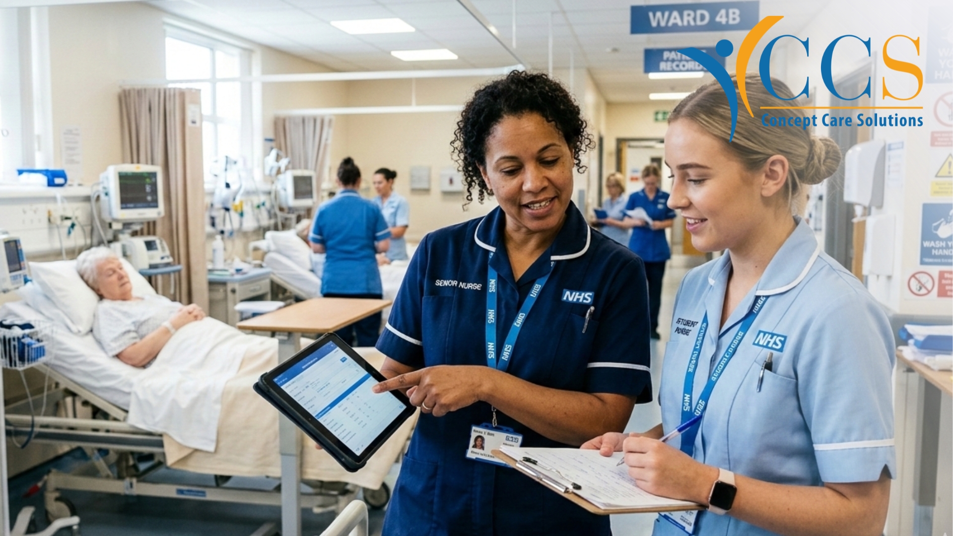 Healthcare worker on a hospital ward – entry level healthcare job for people starting a career in healthcare